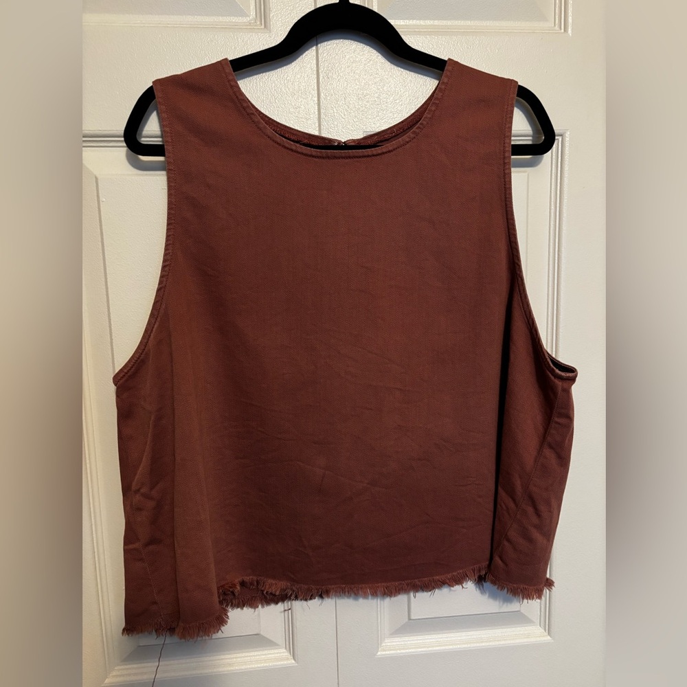 Aerie Terracotta Tank Top with Slit Back